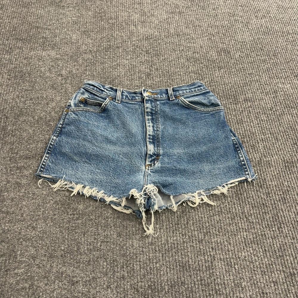 Vintage LL Bean Denim Shorts Womens 12 Blue Cotton Cutoff High Rise Casual